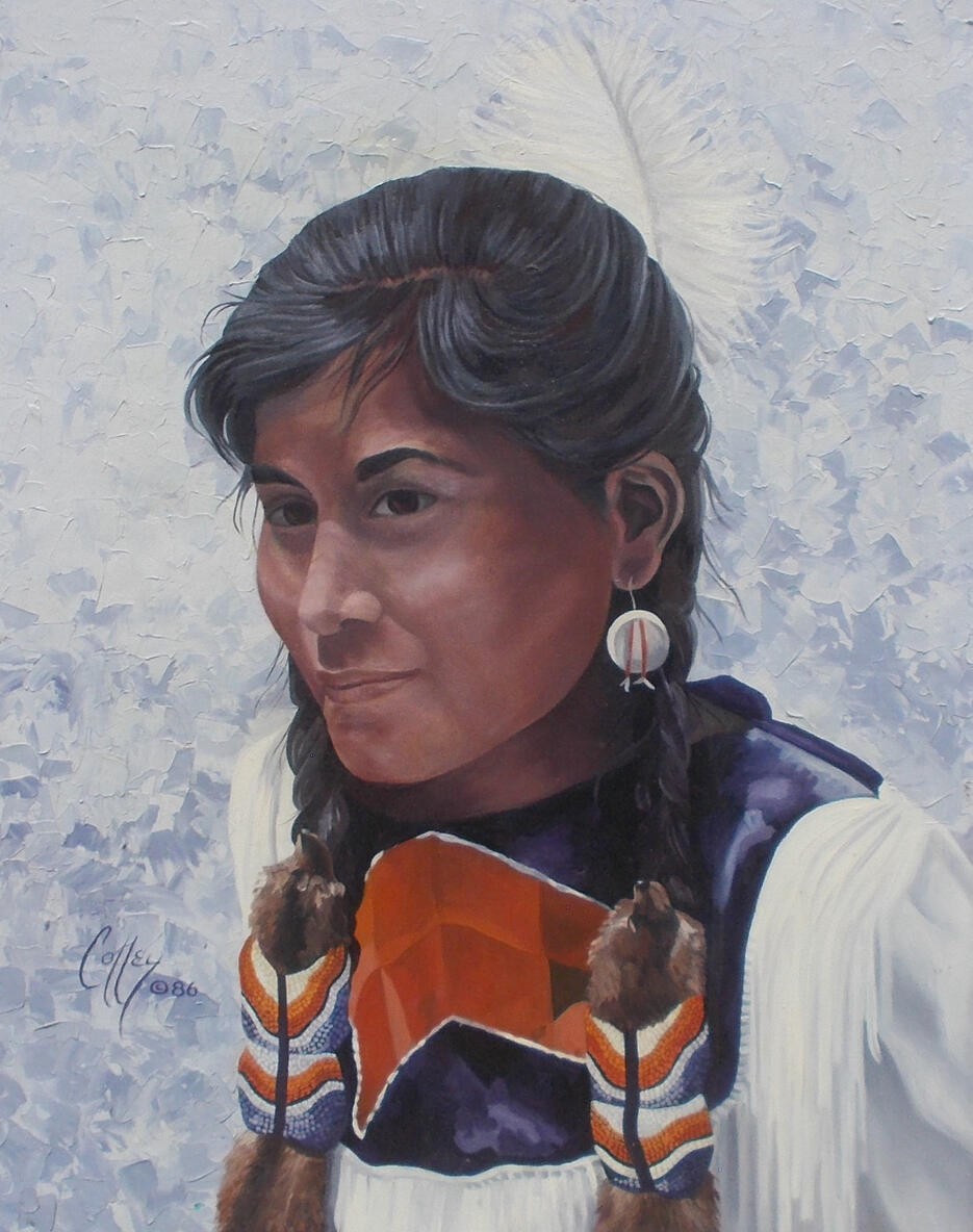 Young girl at pow wow - 1986 22x28&quot; (PRINT)