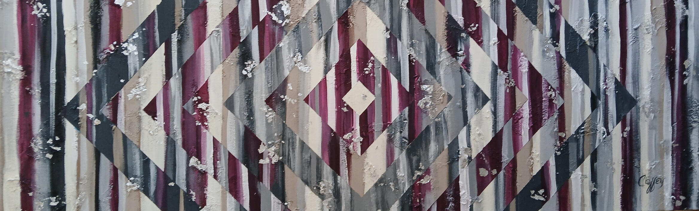 Raspberry Rhythms - 12x36&quot; - Acrylic