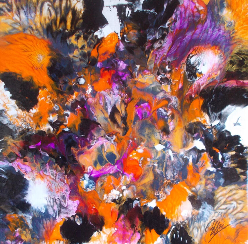 Colorful Collision Acrylic - 10x10&quot; (2)