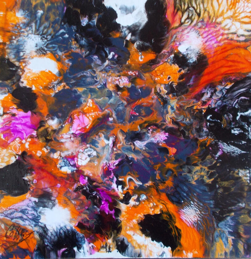 Colorful Collision Acrylic - 10x10&quot; (1)