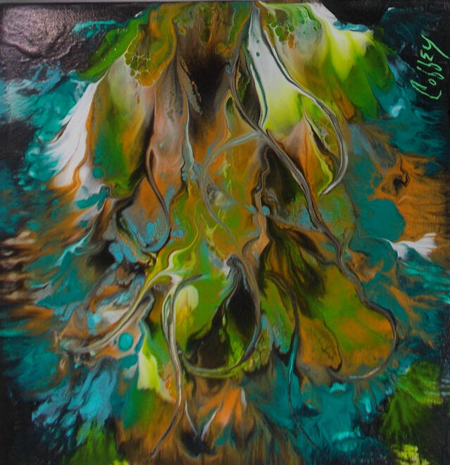 Turquoise Trails - 8x10&quot; Acrylic (2)