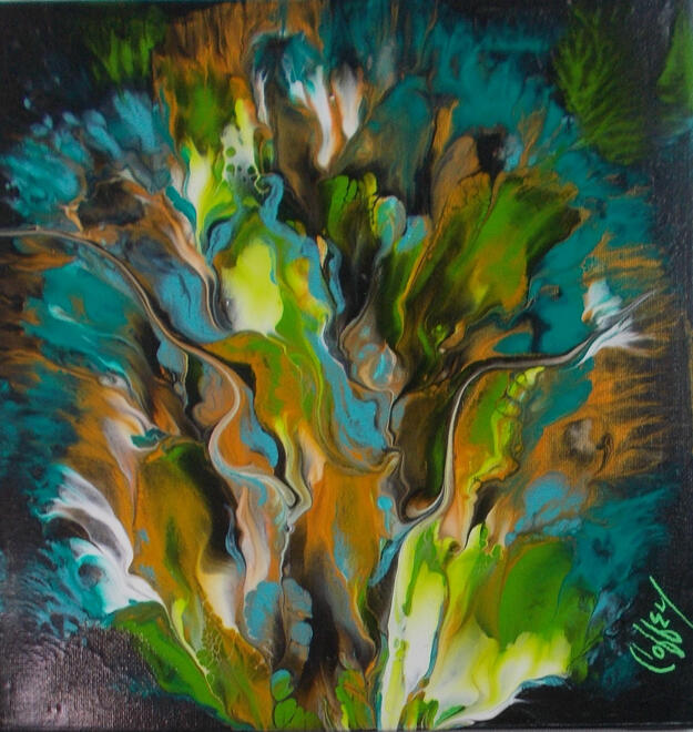 Turquoise Trails - 8x10&quot; Acrylic (1)